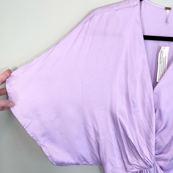 Young Fabulous & Broke Purple Surplice Kimono Twisted Hi Low Siren Dress XS NWT - Picture 7 of 15